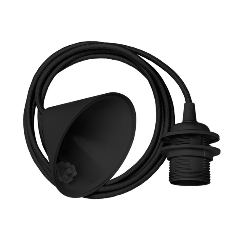 Cable lámpara techo Conic, negro