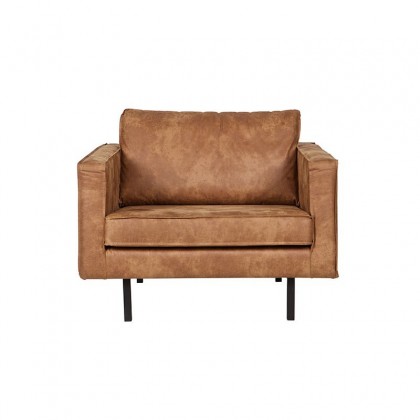 Sillón rectangular con reposabrazos de piel reciclada