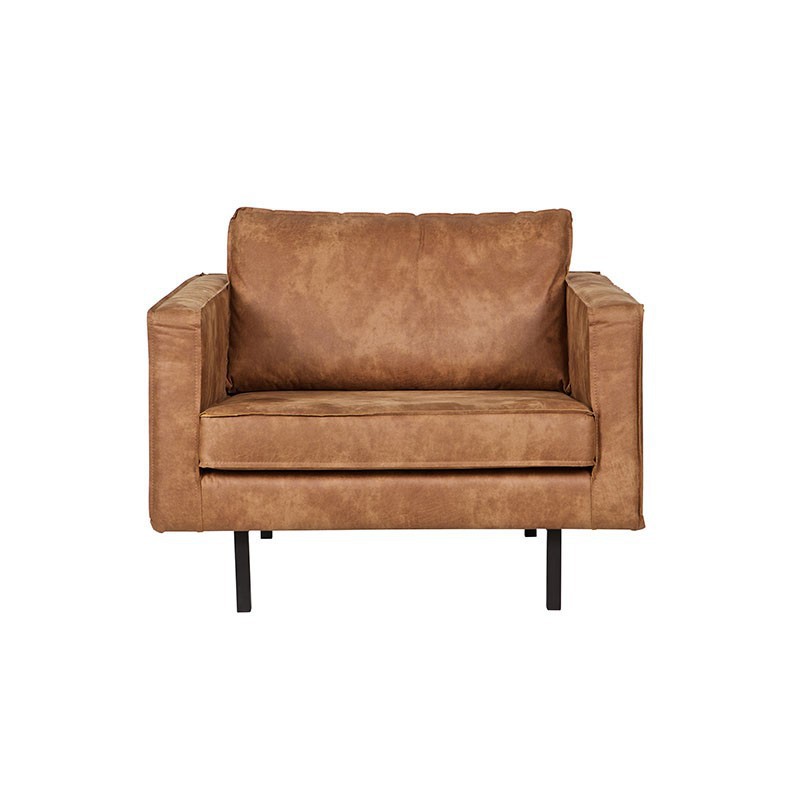 Sillón rectangular con reposabrazos de piel reciclada