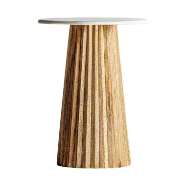Table d’appoint en bois de manguier plissé, naturel
