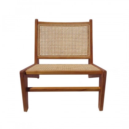 sillón lounge rejilla y madera