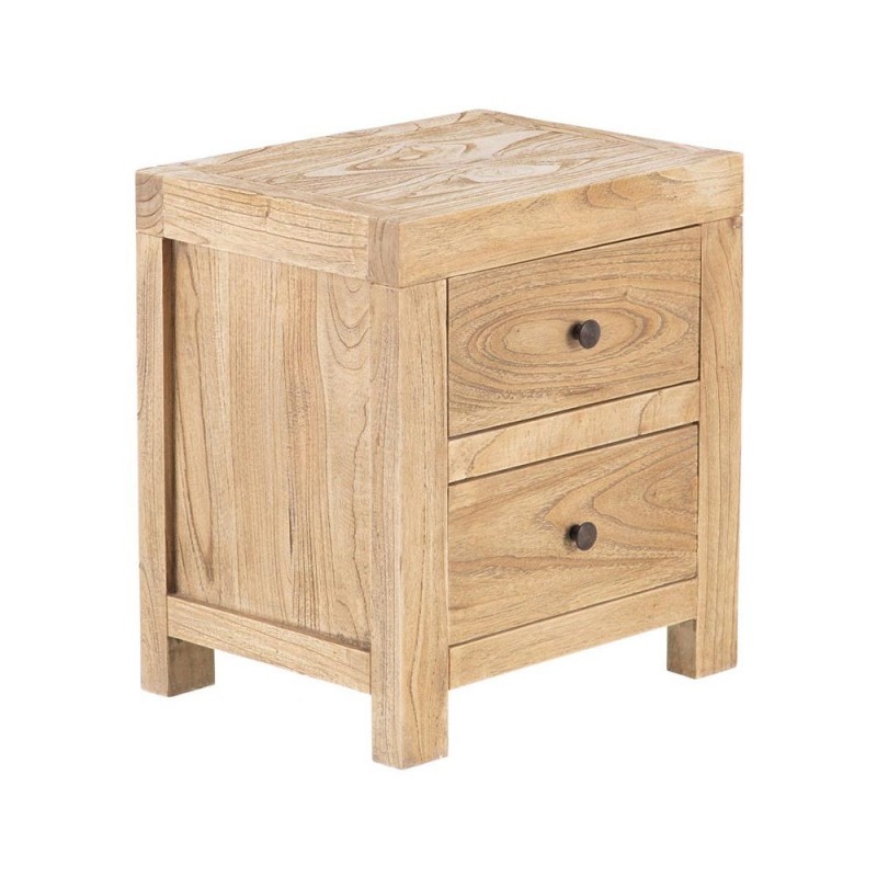 Mesita de noche de madera de mindi y cajones