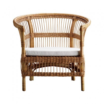 Sillón Palm con cojín blanco