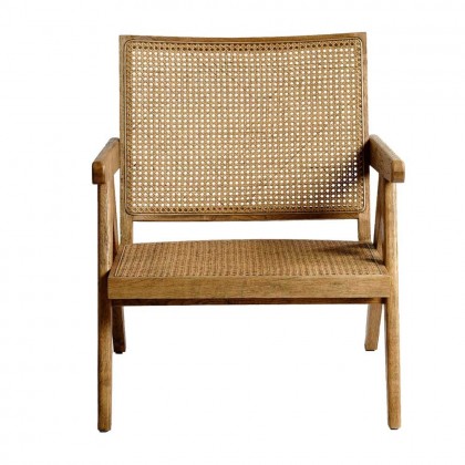 Sillón de roble asiento y respaldo de rejilla Arthur