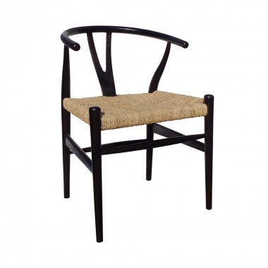 Chaise de salle à manger en bois de teck noir Verona