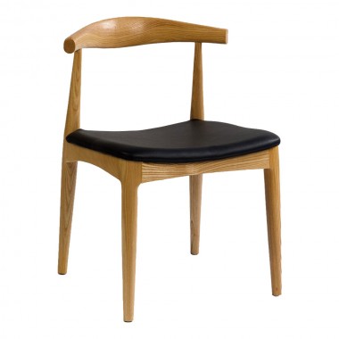 Chaise de salle à manger en bois Black Seat Elbow