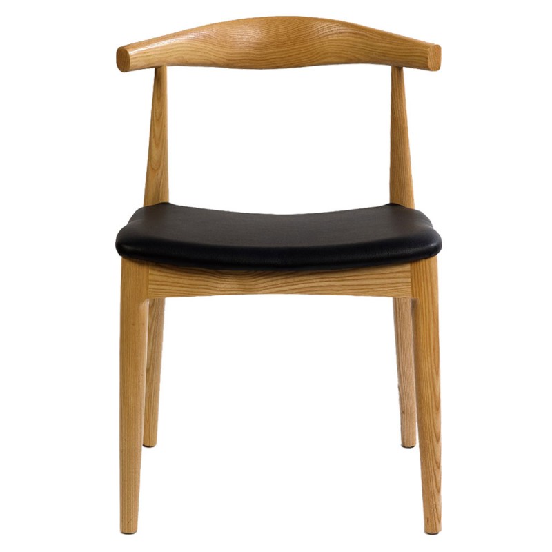 Silla clásico nórdico de madera de Fresno y patas torneadas.
