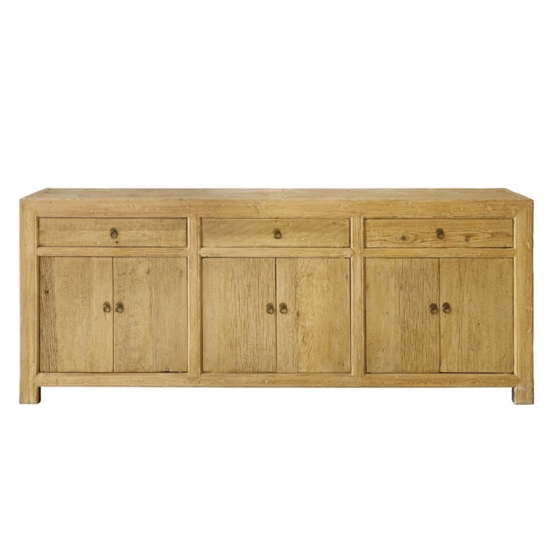 Aparador madera de Olmo 220cm 3 cajones Palo Santo