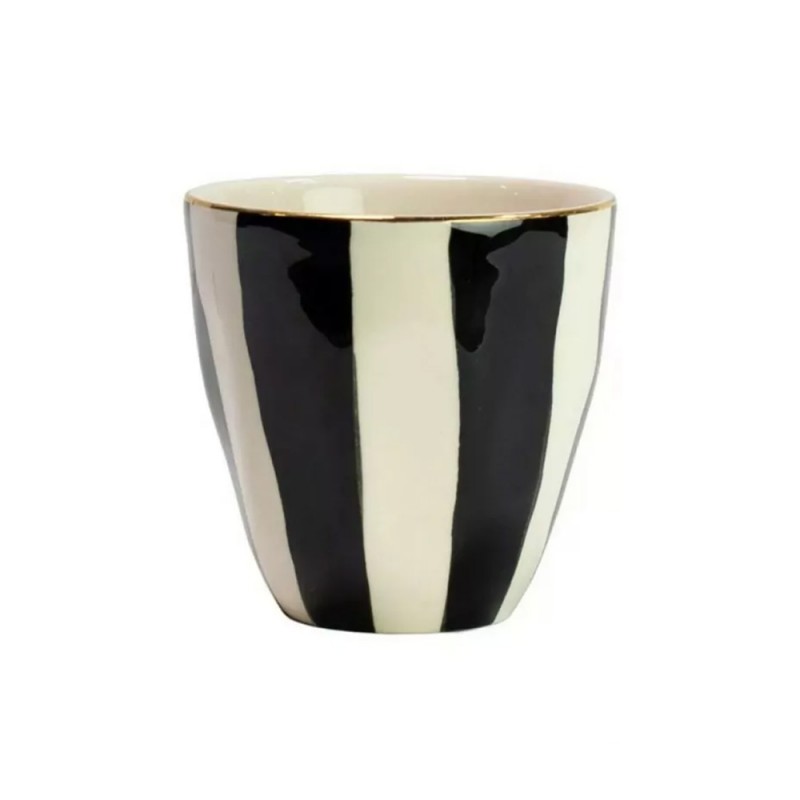 taza cafe rayas negro blanco