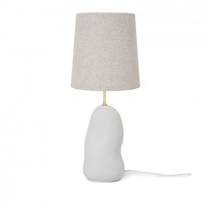 Pie de lámpara de mesa en color blanco puro acabado irregular