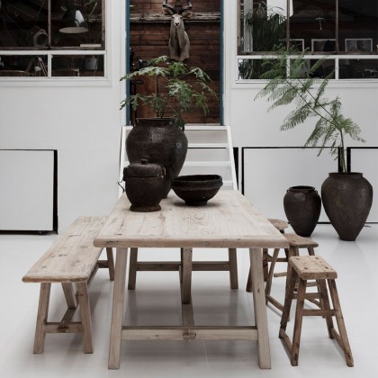 mesa comedor de madera antigua recuperada