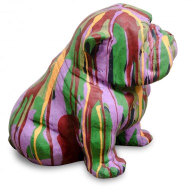 Figurine de bouledogue, multicolore