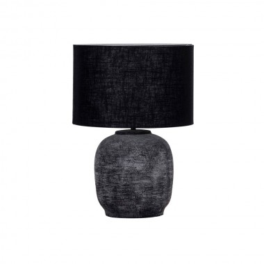 Tahi Lampe de Bureau en Argile et Tissu, Noir