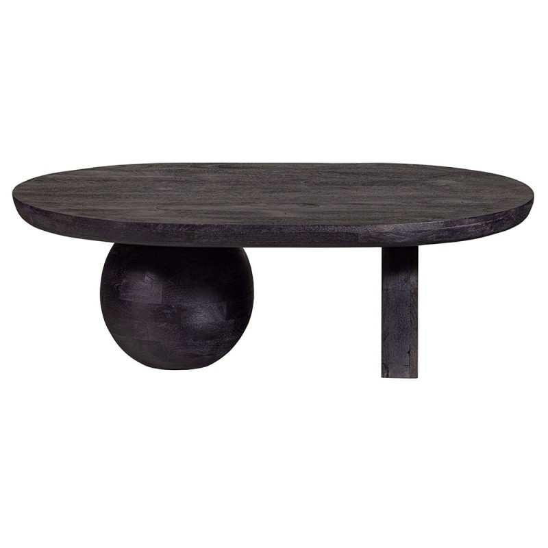 Mesa centro madera mango negro formas orgánicas