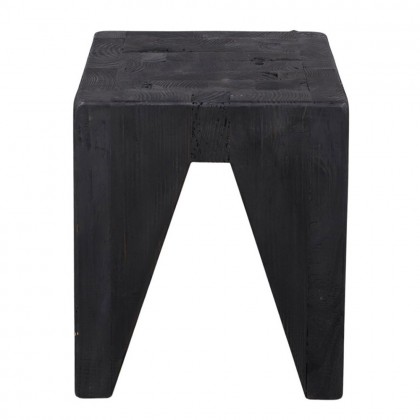 Taburete bajo madera pino negro
