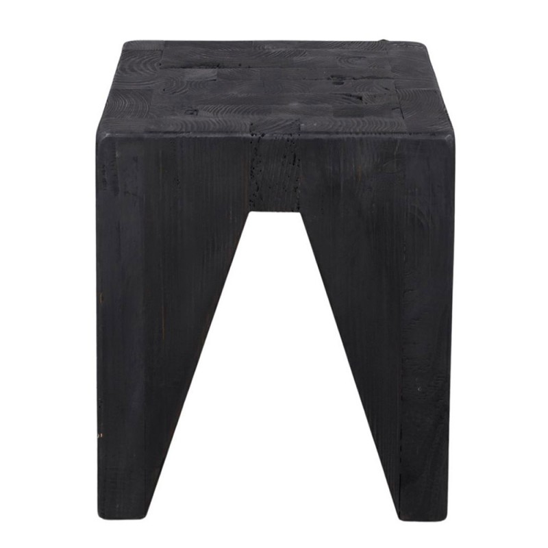 Taburete bajo madera pino negro