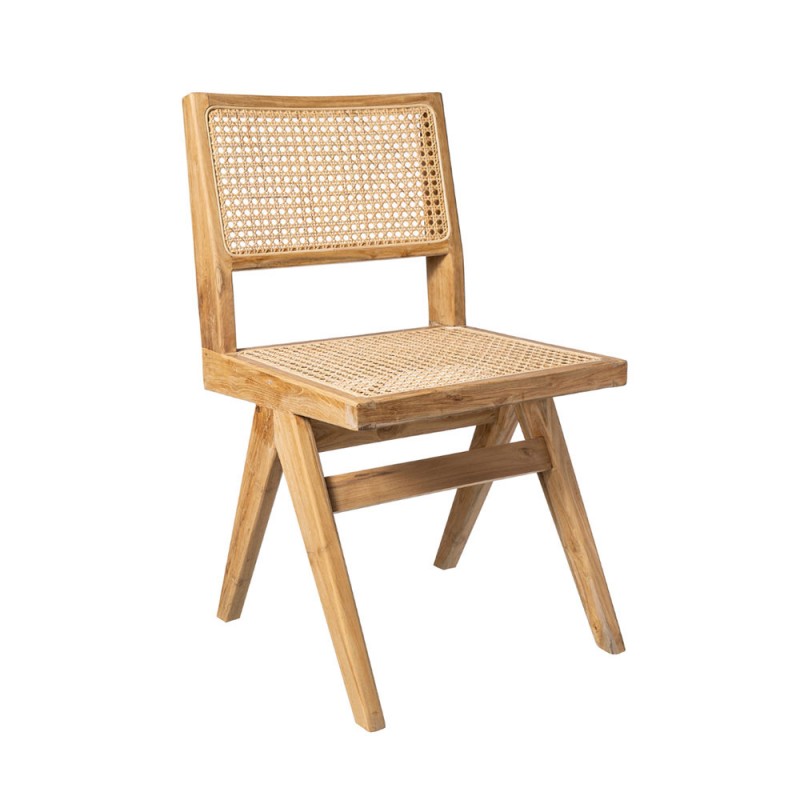 Silla comedor teca y rejilla