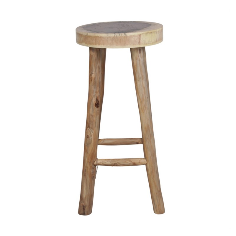 Taburete alto en madera tropical maciza ideal para barra cocina