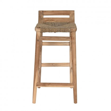 Taburete alto Ikal madera y cuerda