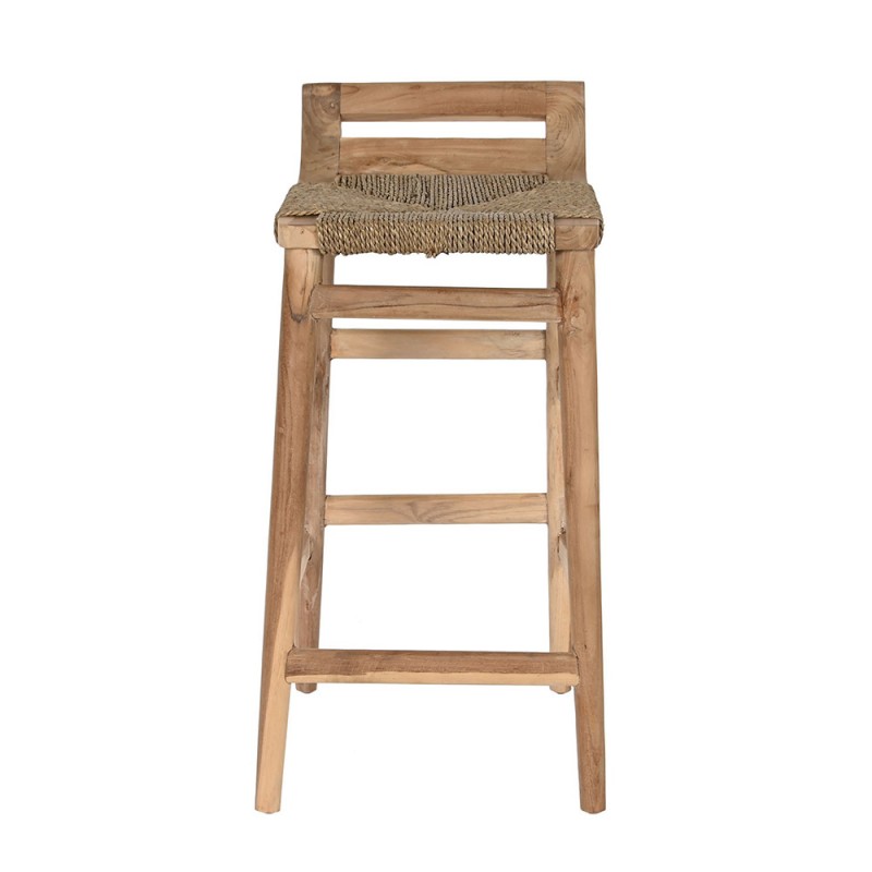Taburete alto Ikal madera y cuerda
