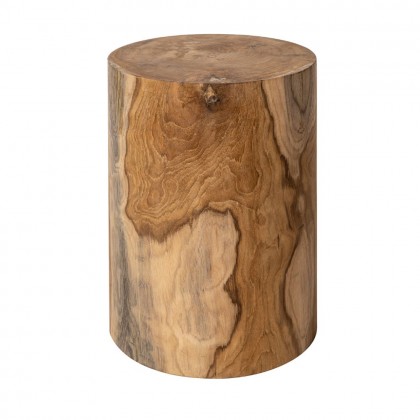 Mesa auxiliar teca natural Cilinder Ø35cm