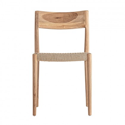 Silla comedor teca y fibra natural Caen