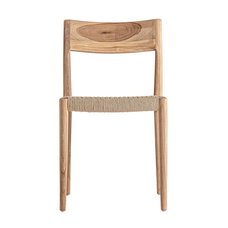 Silla comedor teca y fibra natural Caen