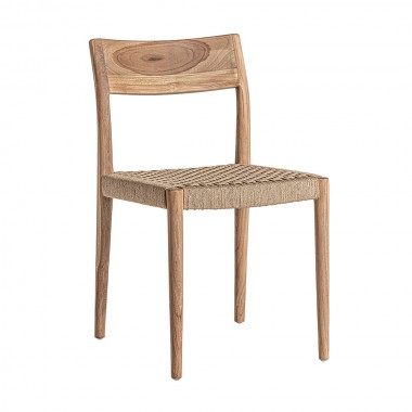 Chaise de salle à manger contemporaine en bois de teck