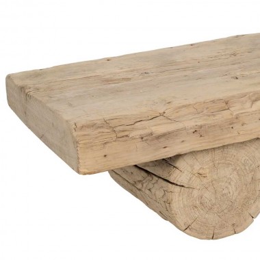 Table basse en bois naturel d’orme recyclé