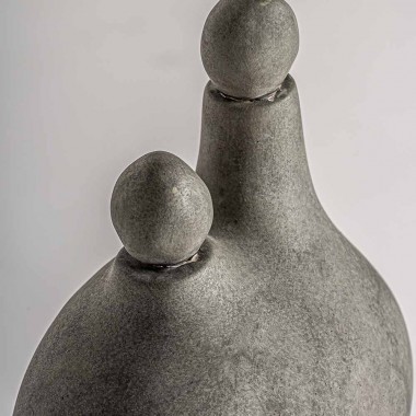 Vase en céramique Kedha gris de 44cm de haut