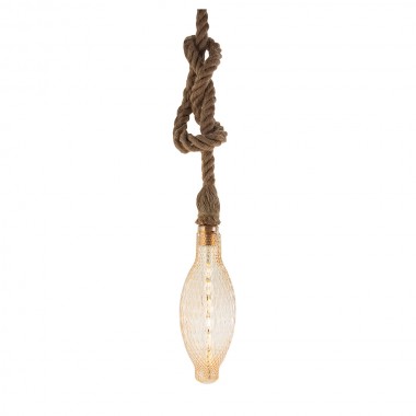 Lámpara de techo cuerda y cristal Ø11cm x 31cm