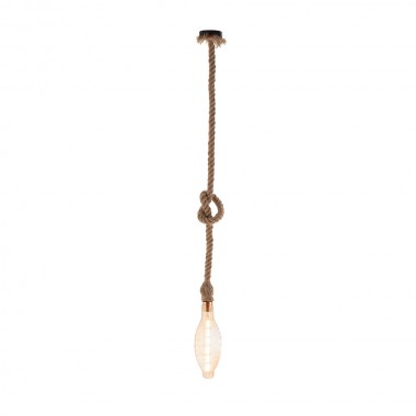 Plafonnier en corde et verre Ø11cm x 31cm