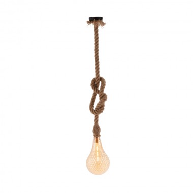 Lámpara de techo cuerda y cristal Ø16cm x 25cm