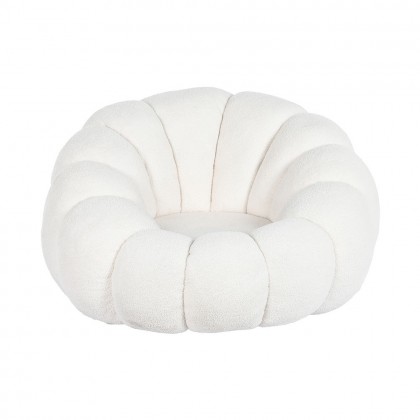 Sillón Giratorio Bouclé blanco roto