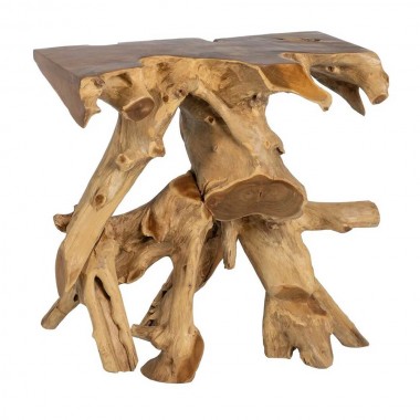 Table console en bois de teck naturel 80cm
