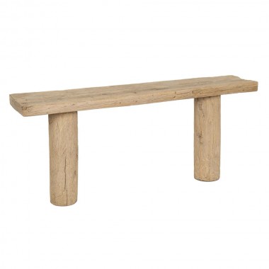 Table console en bois naturel d’orme recyclé