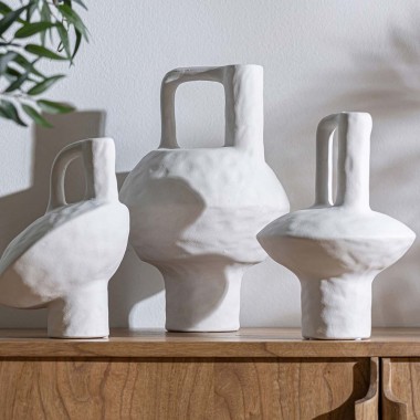 Vase en céramique Bleck blanc 24cm