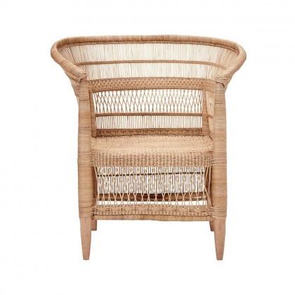 Silla con reposabrazos Malawi, ratán natural