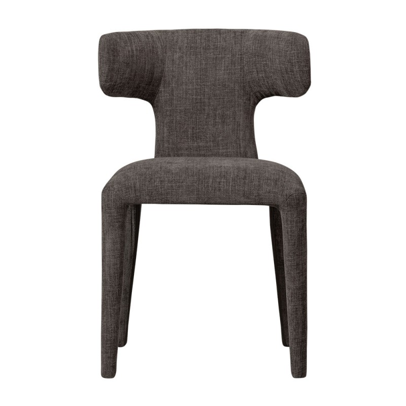 silla de comedor de diseño tapizada gris oscuro