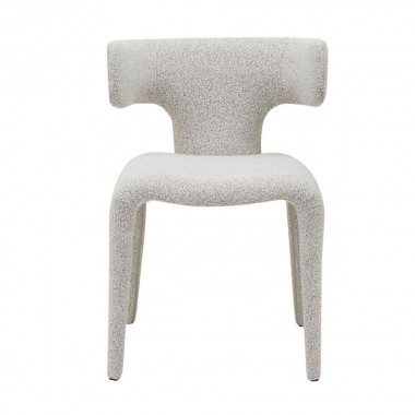 silla comedor tapizada bouclé gris claro
