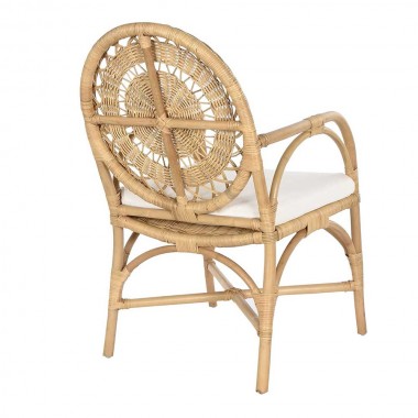 Chaise en bambou avec accoudoirs et coussin