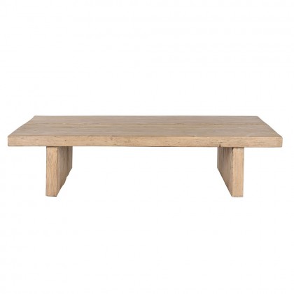 Mesa de centro robusta de gran tamaño en madera de olmo maciza