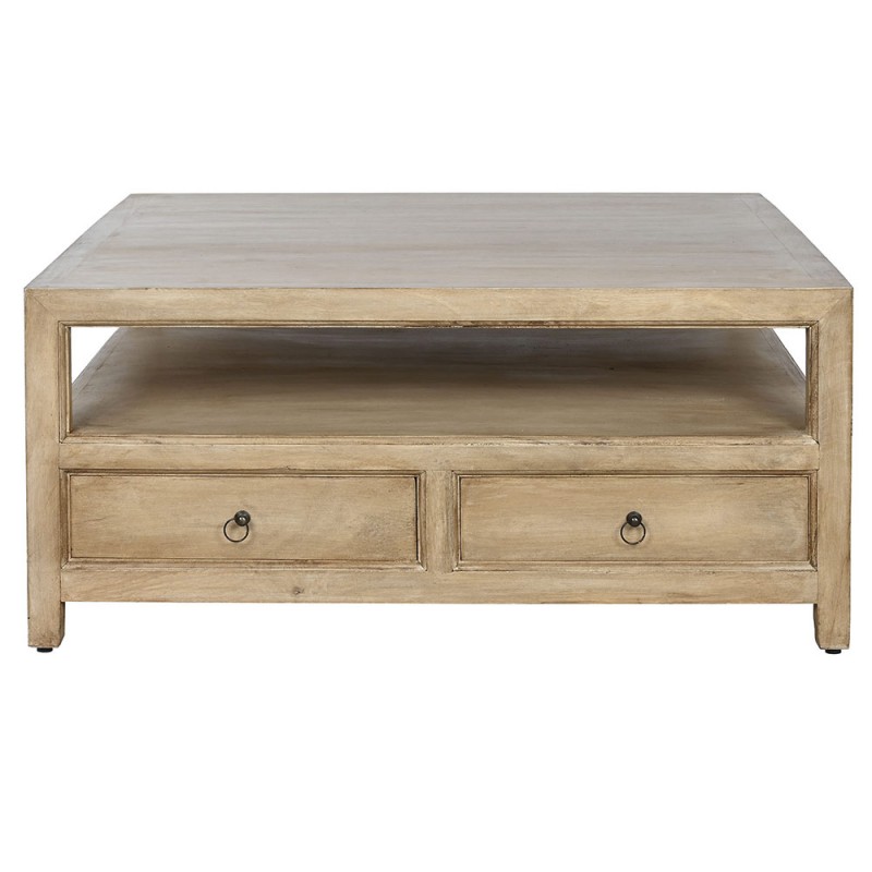 Mesa centro madera con cajones