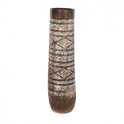 Jarrón Cocotero madera tallada 120cm alto