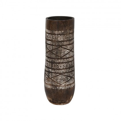 Jarrón Cocotero madera tallada 90cm alto