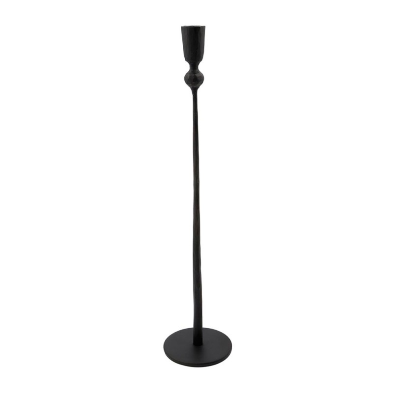 Candelabro de hierro y forma alargada de estilo industrial