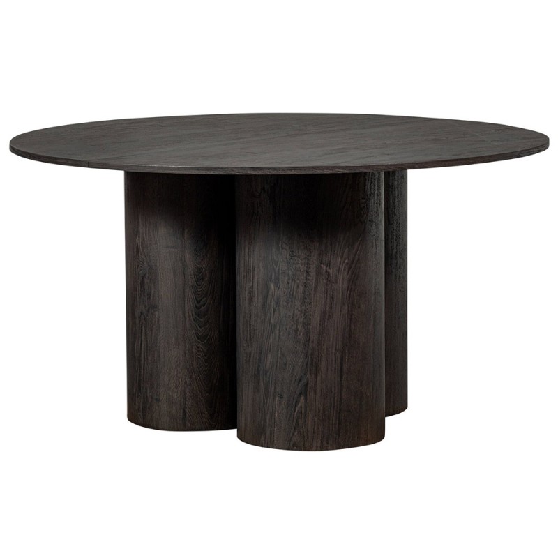 Mesa de comedor redonda  ø140cm  marrón y divertido diseño en las patas