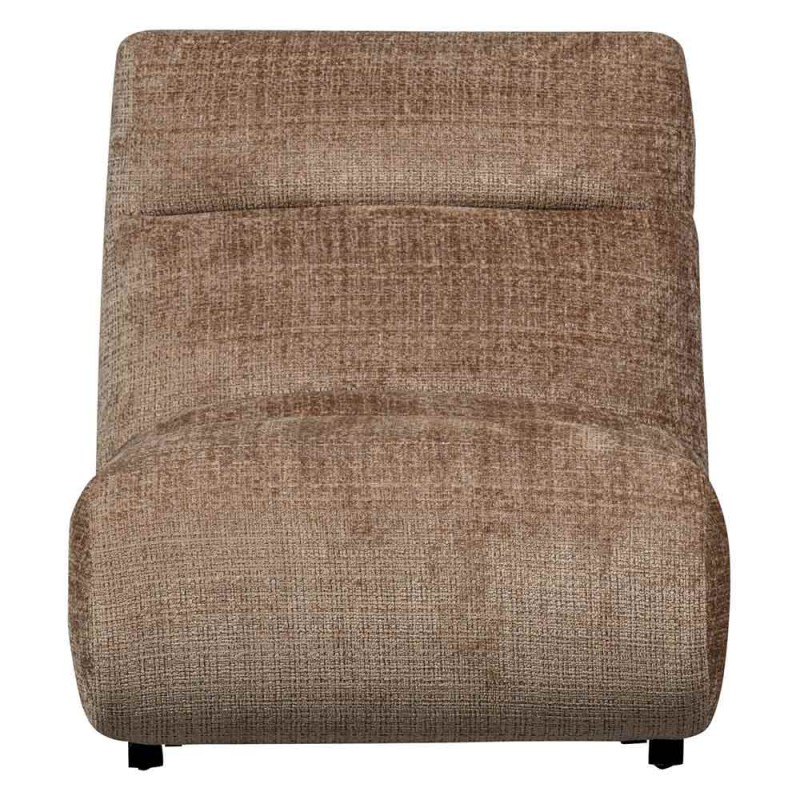 Sillón tapizado en chenilla color tierra