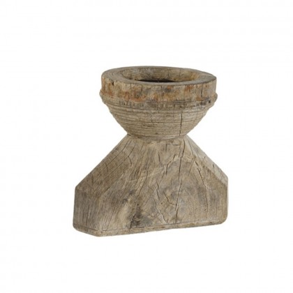 Portavelas madera teca piezas únicas