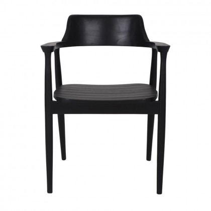 Silla comedor reposabrazos madera teca color Negro